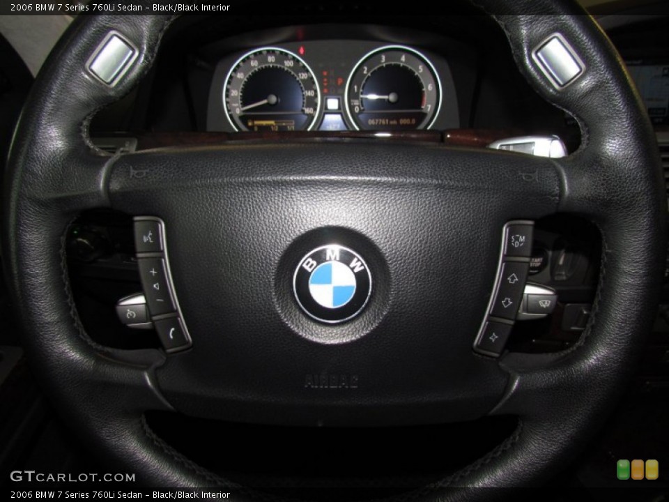 Black/Black Interior Steering Wheel for the 2006 BMW 7 Series 760Li Sedan #59744285