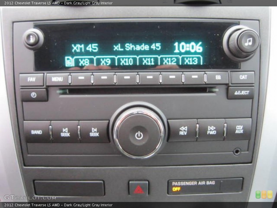 Dark Gray/Light Gray Interior Audio System for the 2012 Chevrolet Traverse LS AWD #59744810