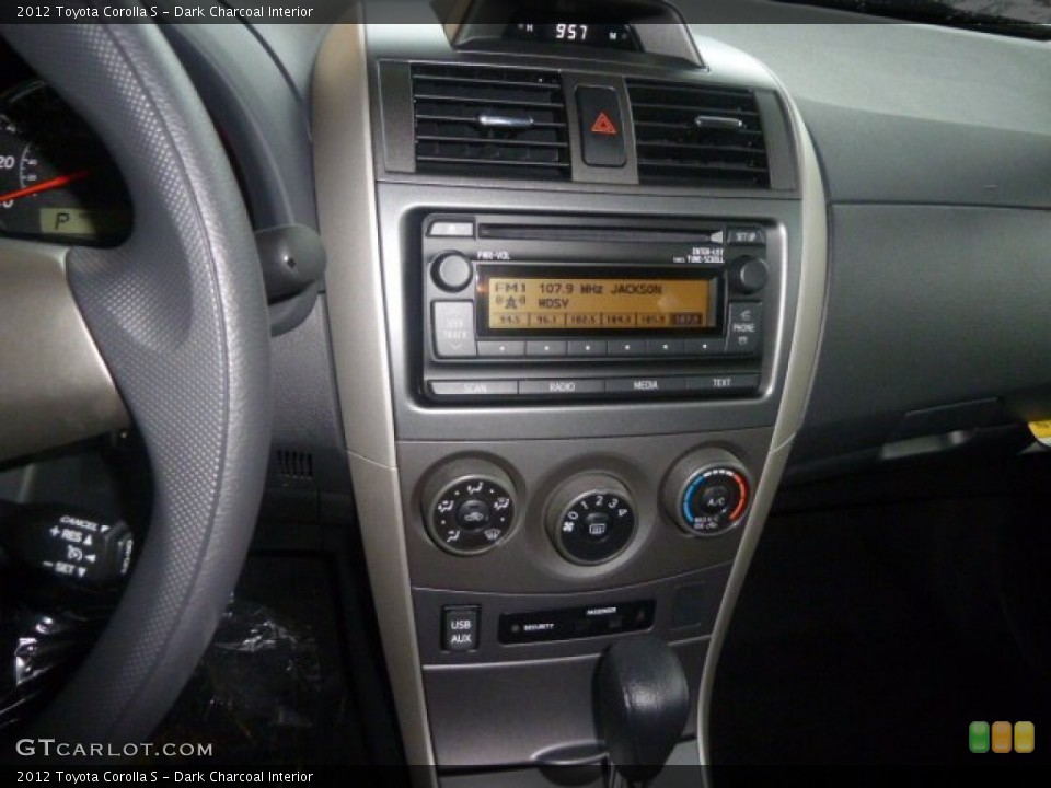 Dark Charcoal Interior Controls for the 2012 Toyota Corolla S #59750432