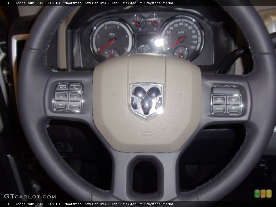 Dark Slate/Medium Graystone Interior Steering Wheel for the 2012 Dodge Ram 3500 HD SLT Outdoorsman Crew Cab 4x4 #59752694