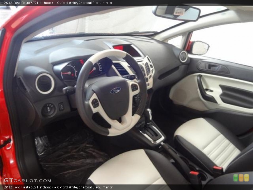 Oxford White/Charcoal Black Interior Prime Interior for the 2012 Ford Fiesta SES Hatchback #59754498