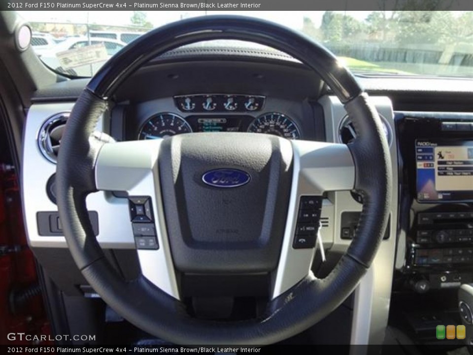 Platinum Sienna Brown/Black Leather Interior Steering Wheel for the 2012 Ford F150 Platinum SuperCrew 4x4 #59756672