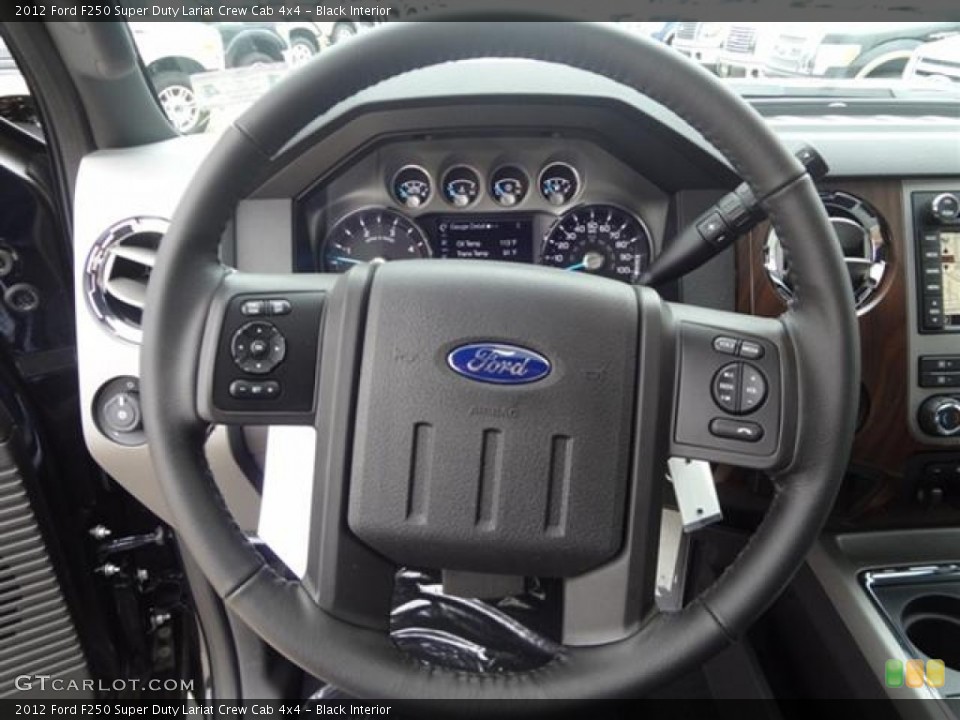 Black Interior Steering Wheel for the 2012 Ford F250 Super Duty Lariat Crew Cab 4x4 #59759477