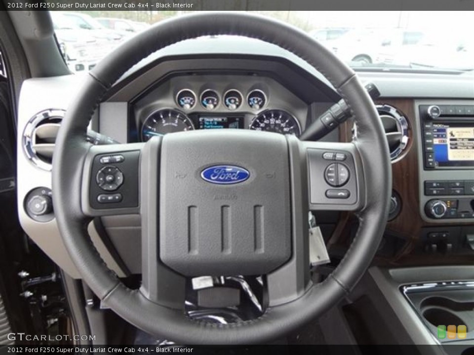 Black Interior Steering Wheel for the 2012 Ford F250 Super Duty Lariat Crew Cab 4x4 #59760406