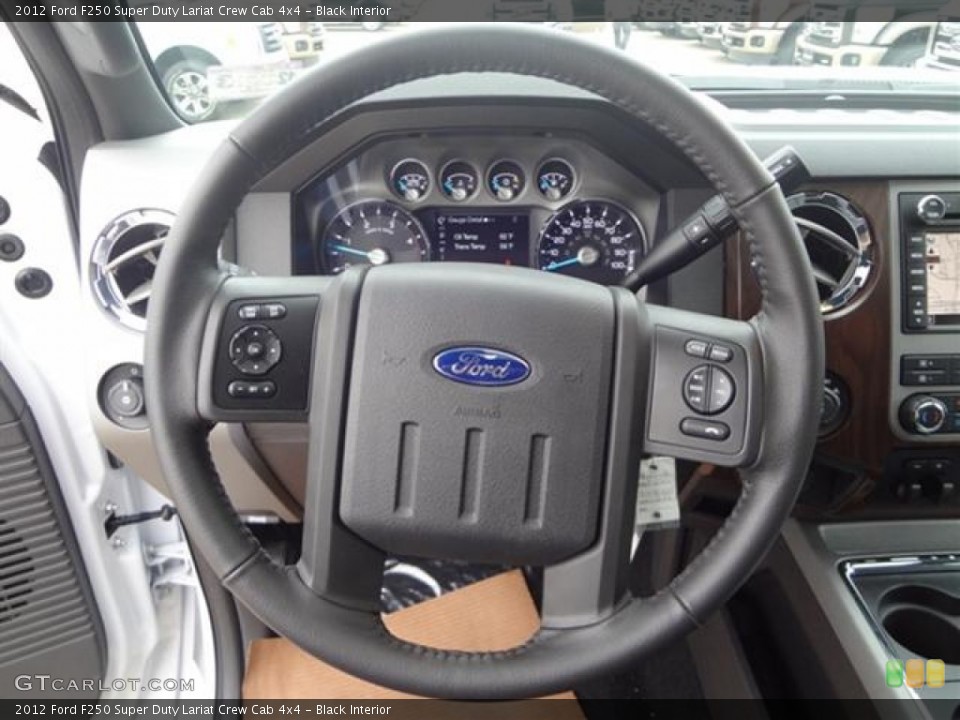 Black Interior Steering Wheel for the 2012 Ford F250 Super Duty Lariat Crew Cab 4x4 #59761214