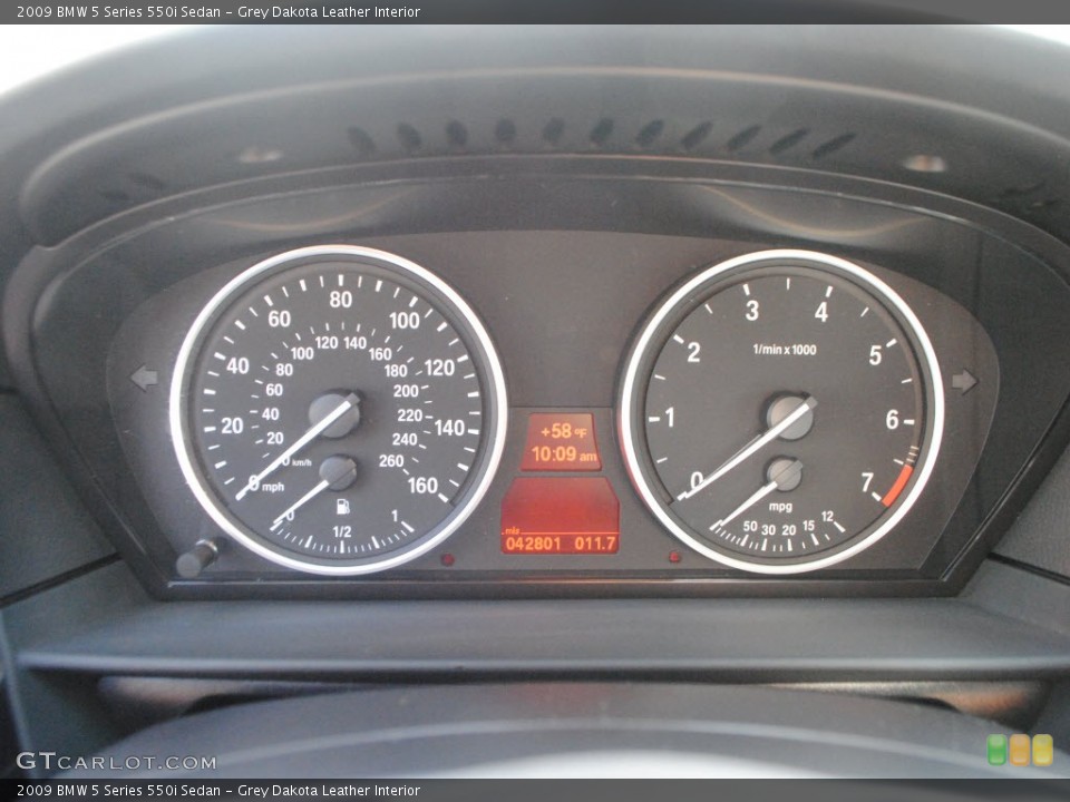 Grey Dakota Leather Interior Gauges for the 2009 BMW 5 Series 550i Sedan #59766425