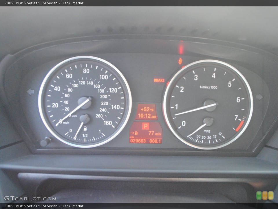 Black Interior Gauges for the 2009 BMW 5 Series 535i Sedan #59766662