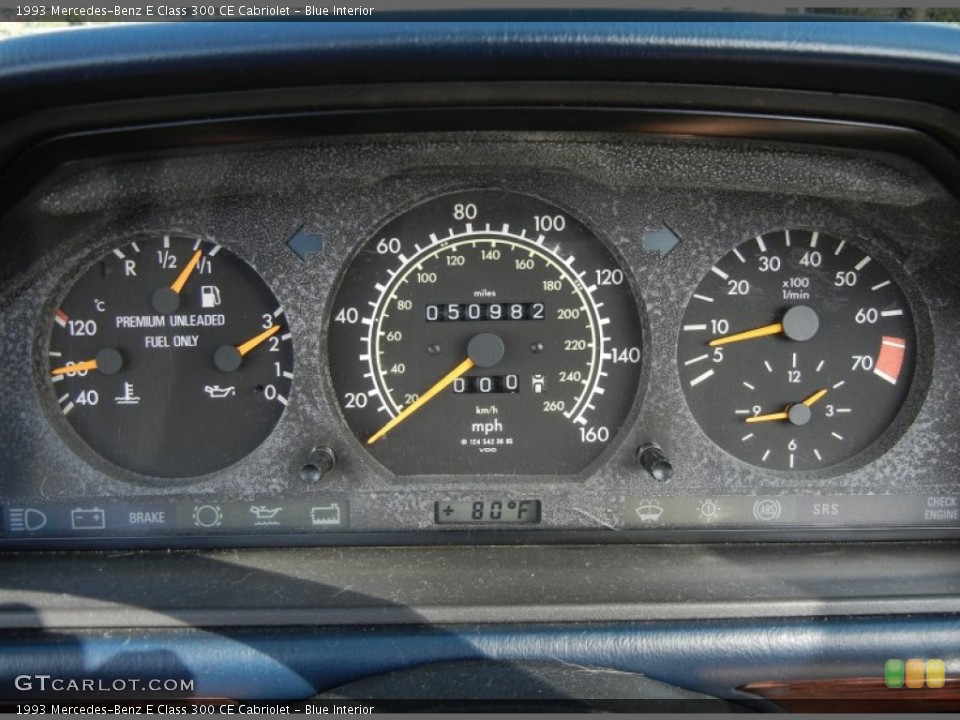 Blue Interior Gauges for the 1993 Mercedes-Benz E Class 300 CE Cabriolet #59768029