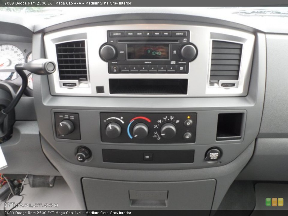 Medium Slate Gray Interior Controls for the 2009 Dodge Ram 2500 SXT Mega Cab 4x4 #59768255