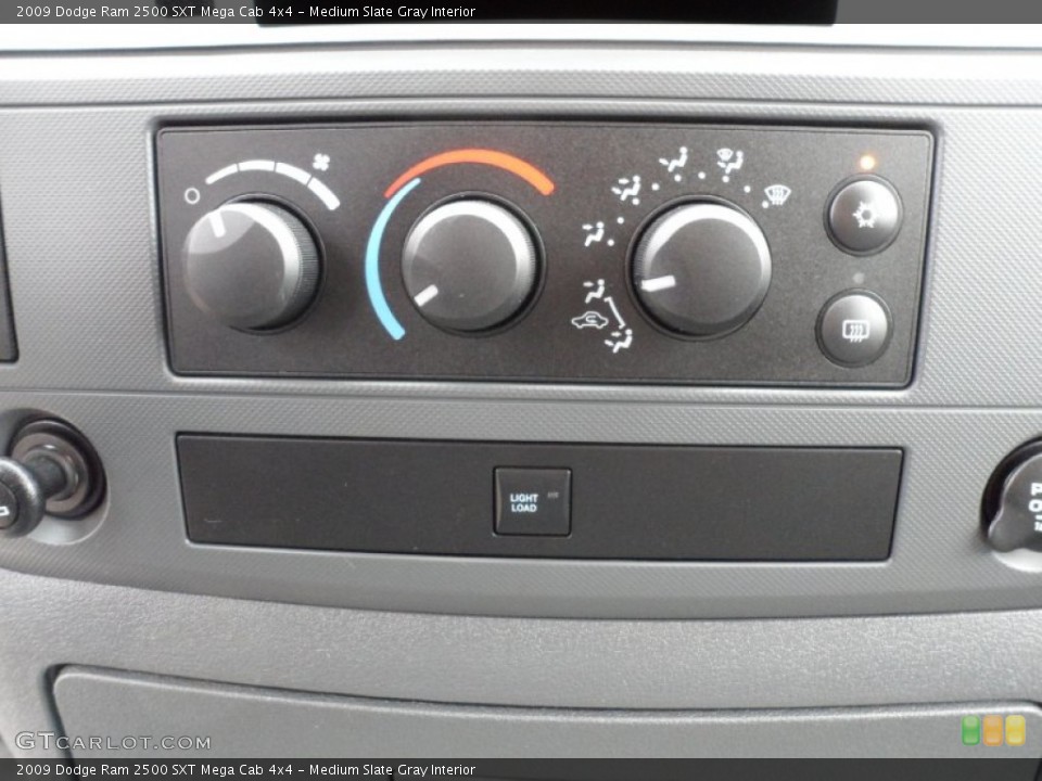 Medium Slate Gray Interior Controls for the 2009 Dodge Ram 2500 SXT Mega Cab 4x4 #59768273