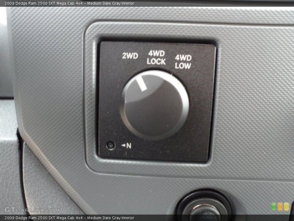 Medium Slate Gray Interior Controls for the 2009 Dodge Ram 2500 SXT Mega Cab 4x4 #59768282