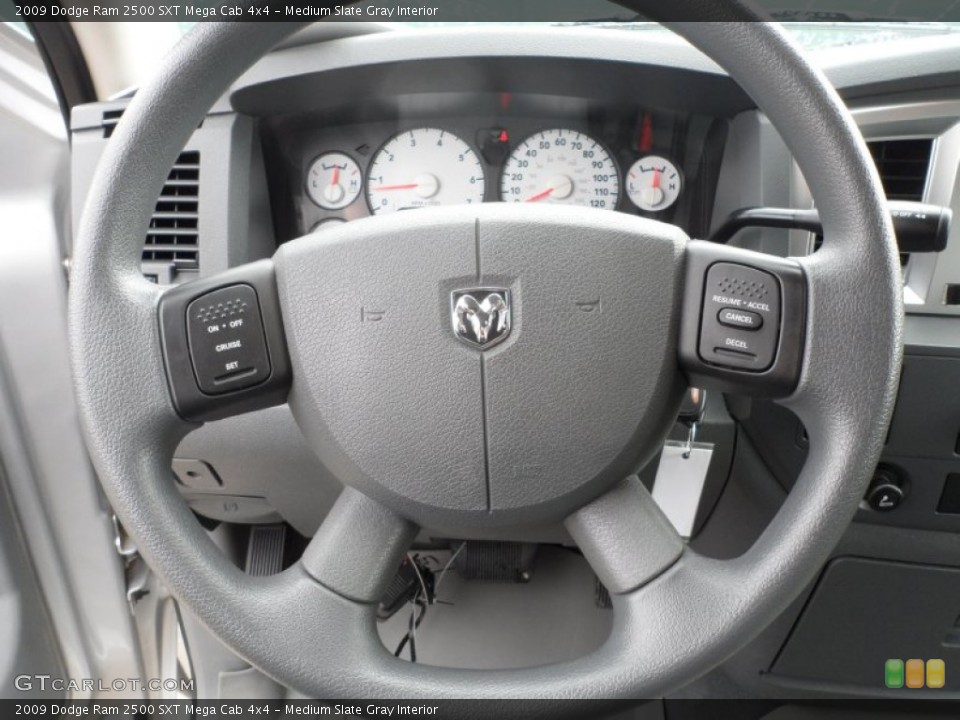 Medium Slate Gray Interior Steering Wheel for the 2009 Dodge Ram 2500 SXT Mega Cab 4x4 #59768291