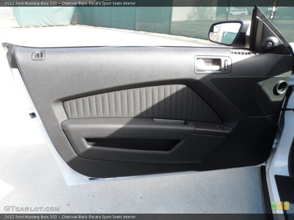 Charcoal Black Recaro Sport Seats Interior Door Panel for the 2012 Ford Mustang Boss 302 #59773847