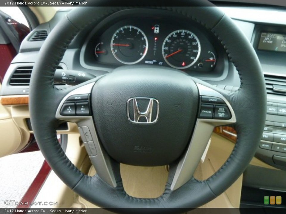 Ivory Interior Steering Wheel for the 2012 Honda Accord EX-L Sedan #59774504