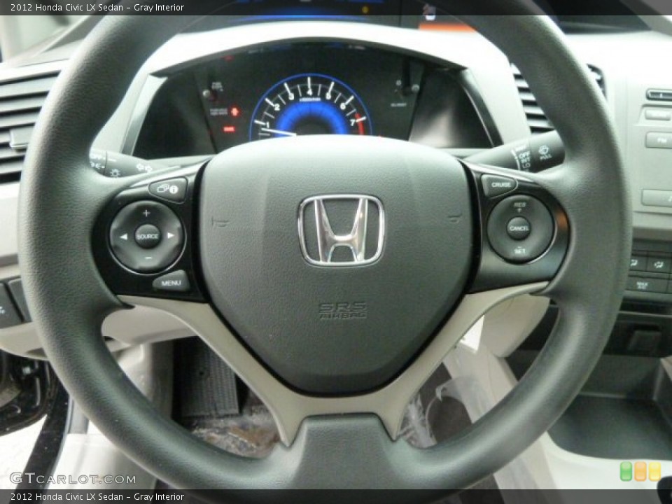 Gray Interior Steering Wheel for the 2012 Honda Civic LX Sedan #59775023