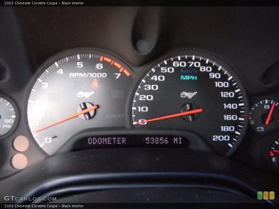 Black Interior Gauges for the 2003 Chevrolet Corvette Coupe #59791898