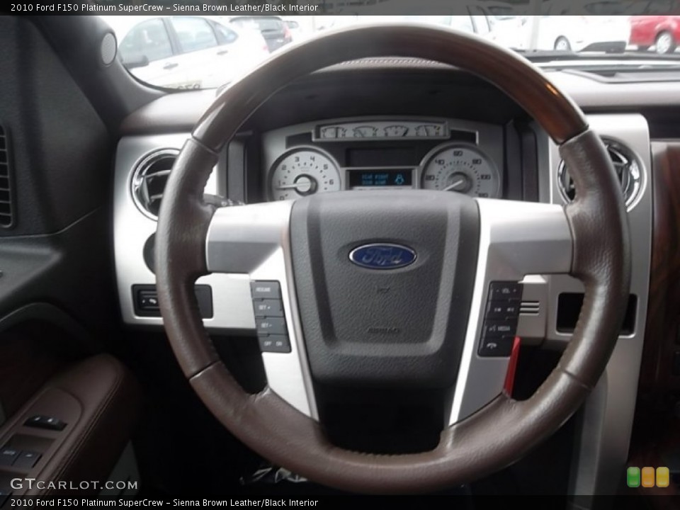 Sienna Brown Leather/Black Interior Steering Wheel for the 2010 Ford F150 Platinum SuperCrew #59793986