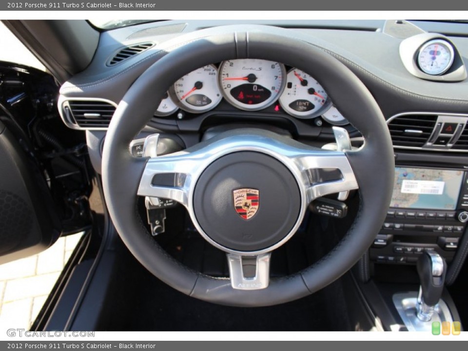 Black Interior Steering Wheel for the 2012 Porsche 911 Turbo S Cabriolet #59799798