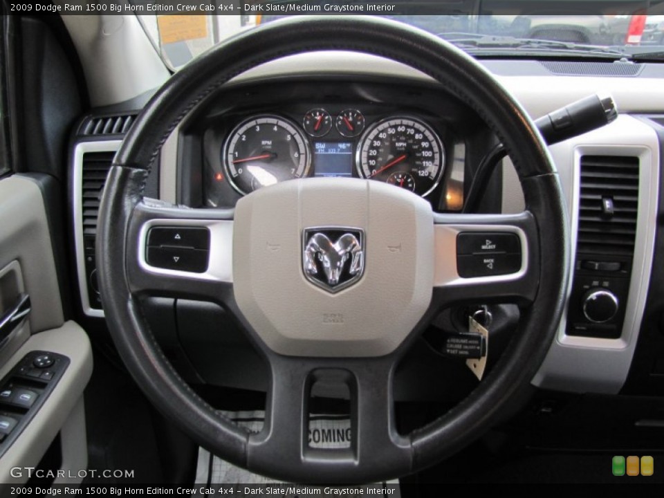 Dark Slate/Medium Graystone Interior Steering Wheel for the 2009 Dodge Ram 1500 Big Horn Edition Crew Cab 4x4 #59802504