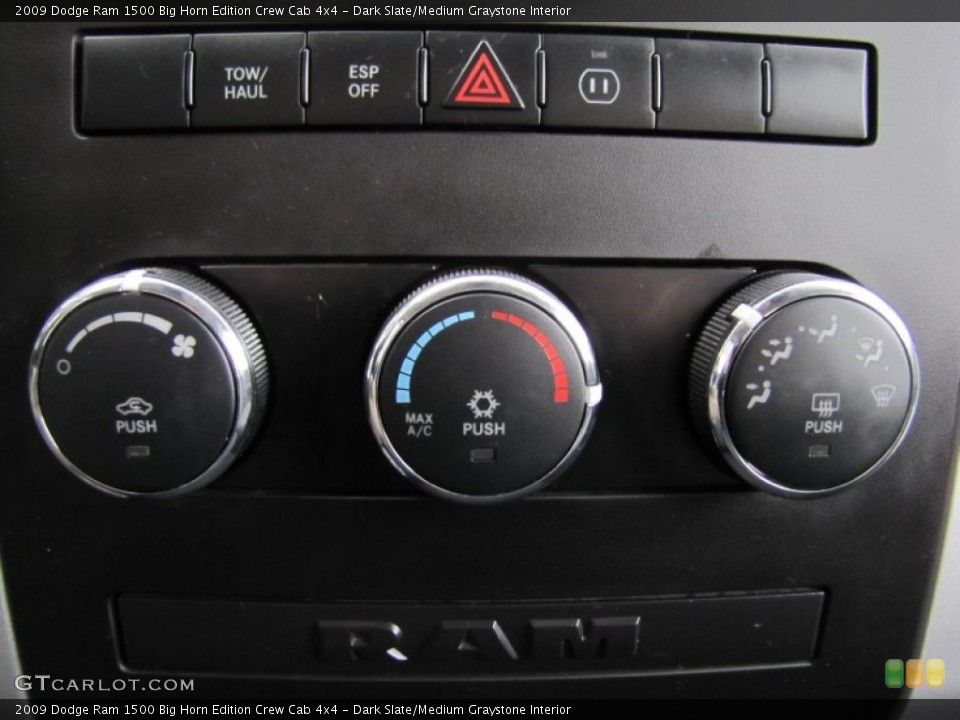 Dark Slate/Medium Graystone Interior Controls for the 2009 Dodge Ram 1500 Big Horn Edition Crew Cab 4x4 #59802621