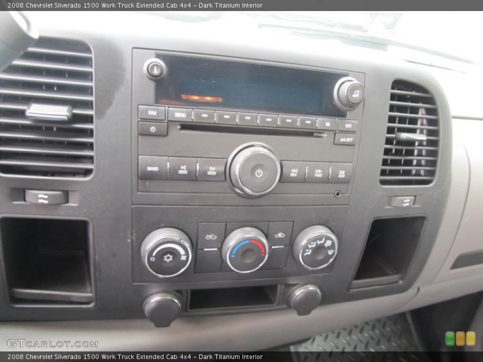 Dark Titanium Interior Controls for the 2008 Chevrolet Silverado 1500 Work Truck Extended Cab 4x4 #59804724