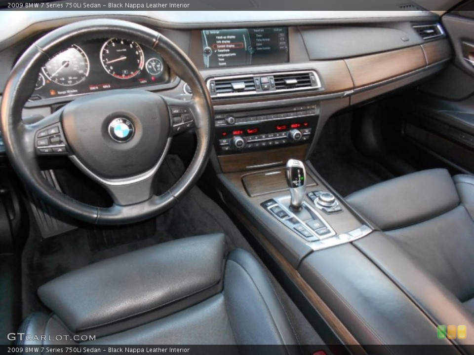 Black Nappa Leather Interior Dashboard for the 2009 BMW 7 Series 750Li Sedan #59808240