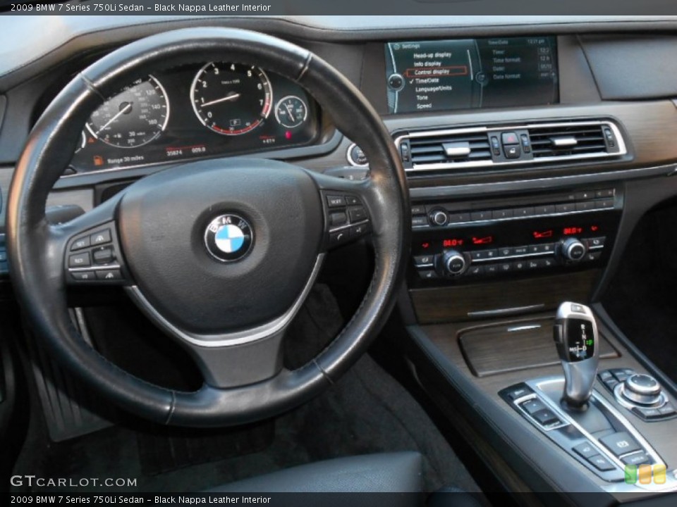 Black Nappa Leather Interior Steering Wheel for the 2009 BMW 7 Series 750Li Sedan #59808249
