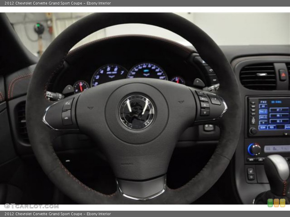 Ebony Interior Steering Wheel for the 2012 Chevrolet Corvette Grand Sport Coupe #59815211