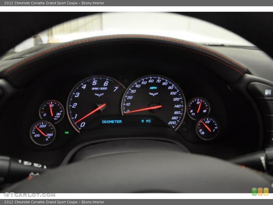 Ebony Interior Gauges for the 2012 Chevrolet Corvette Grand Sport Coupe #59815218