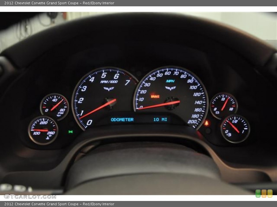 Red/Ebony Interior Gauges for the 2012 Chevrolet Corvette Grand Sport Coupe #59815376