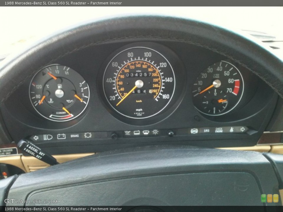 Parchment Interior Gauges for the 1988 Mercedes-Benz SL Class 560 SL Roadster #59818310