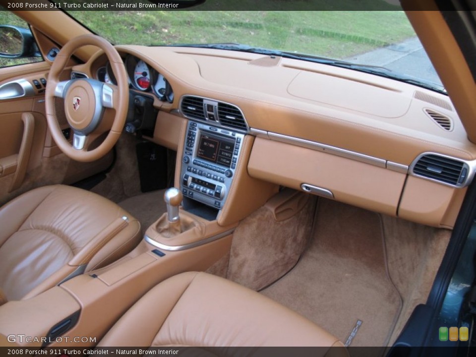 Natural Brown Interior Dashboard for the 2008 Porsche 911 Turbo Cabriolet #59819591