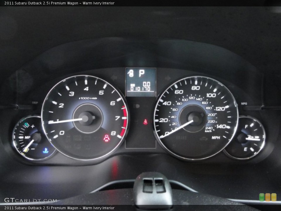 Warm Ivory Interior Gauges for the 2011 Subaru Outback 2.5i Premium Wagon #59835090