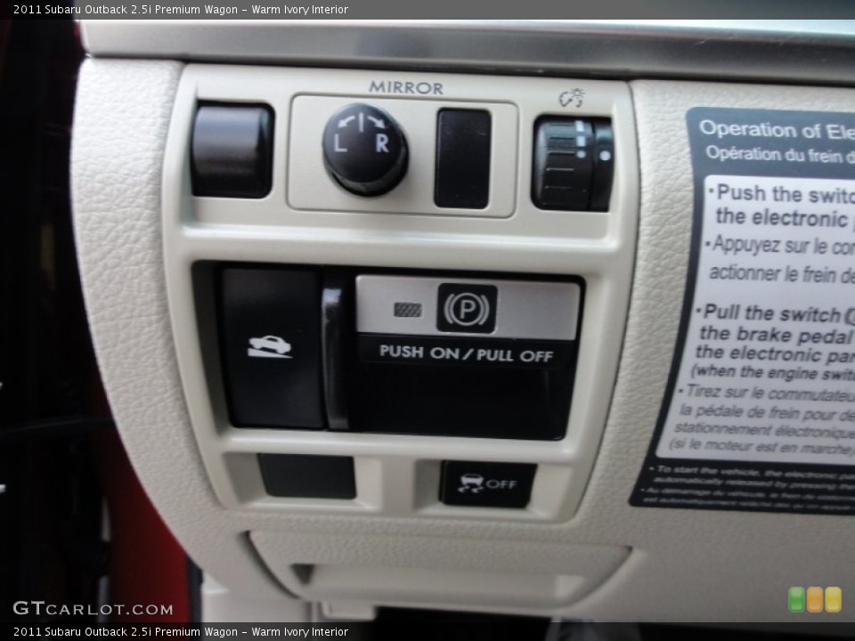 Warm Ivory Interior Controls for the 2011 Subaru Outback 2.5i Premium Wagon #59835132