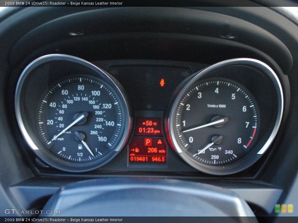 Beige Kansas Leather Interior Gauges for the 2009 BMW Z4 sDrive35i Roadster #59835516