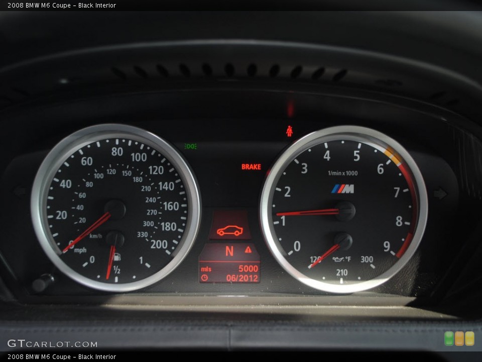 Black Interior Gauges for the 2008 BMW M6 Coupe #59835969