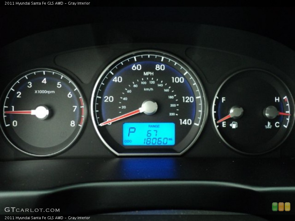 Gray Interior Gauges for the 2011 Hyundai Santa Fe GLS AWD #59838867