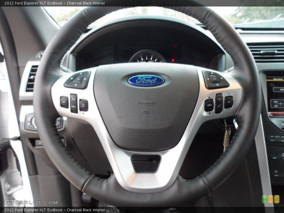 Charcoal Black Interior Steering Wheel for the 2012 Ford Explorer XLT EcoBoost #59848291
