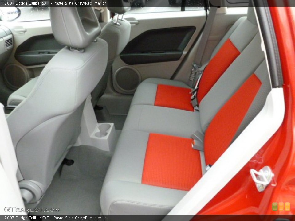 Pastel Slate Gray/Red Interior Rear Seat for the 2007 Dodge Caliber SXT #59850274