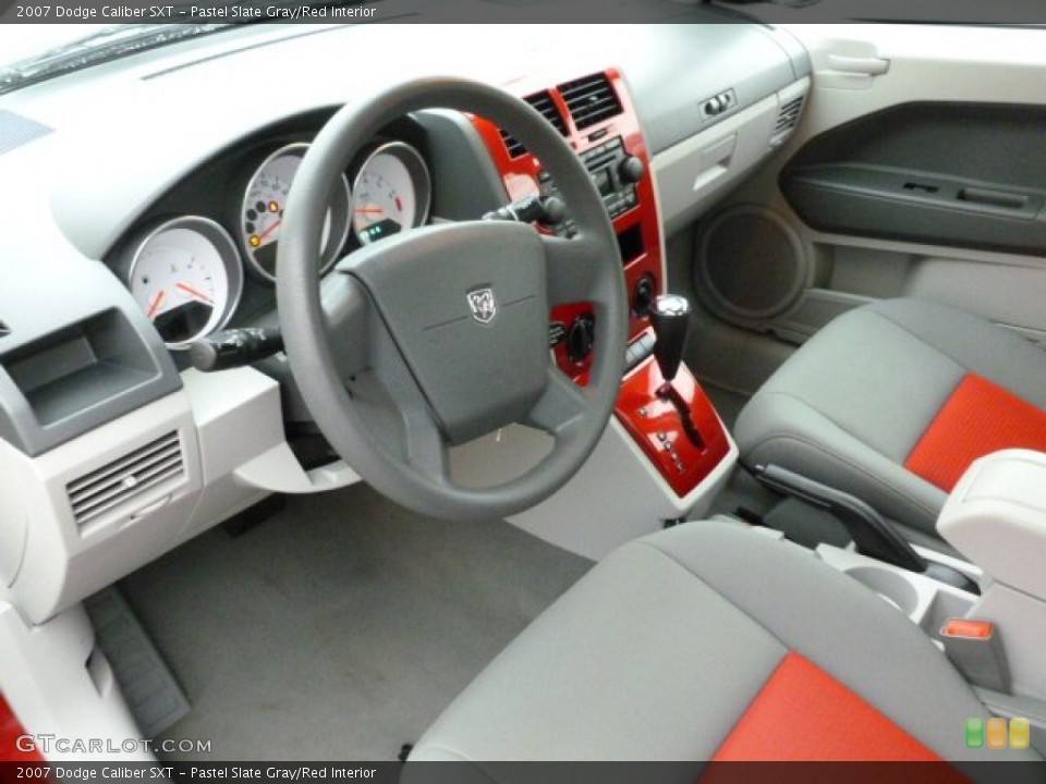 Pastel Slate Gray/Red 2007 Dodge Caliber Interiors