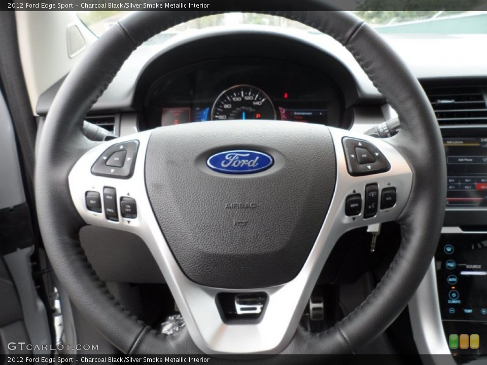 Charcoal Black/Silver Smoke Metallic Interior Steering Wheel for the 2012 Ford Edge Sport #59850649