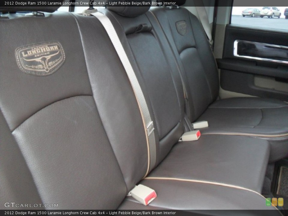 Light Pebble Beige/Bark Brown Interior Rear Seat for the 2012 Dodge Ram 1500 Laramie Longhorn Crew Cab 4x4 #59851279