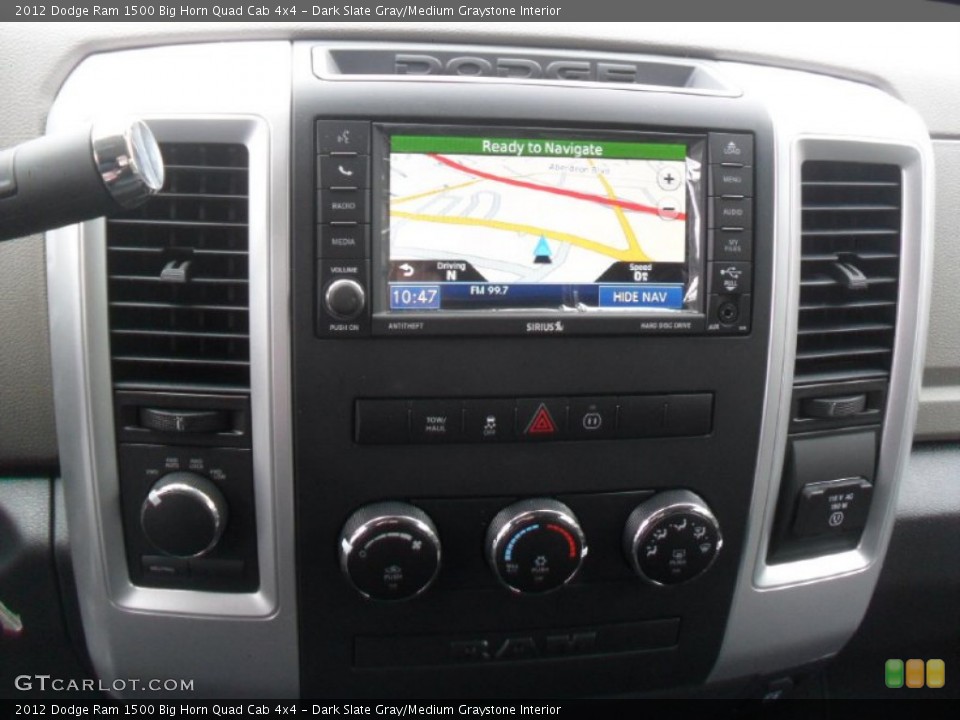 Dark Slate Gray/Medium Graystone Interior Navigation for the 2012 Dodge Ram 1500 Big Horn Quad Cab 4x4 #59851501