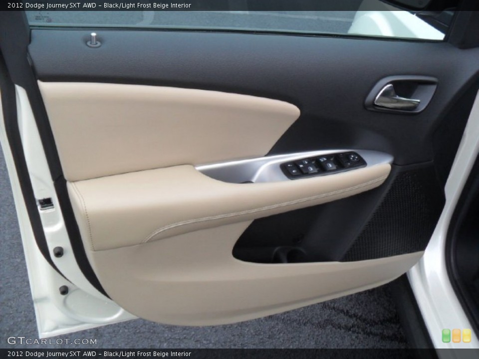 Black/Light Frost Beige Interior Door Panel for the 2012 Dodge Journey SXT AWD #59851627