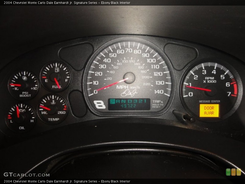 Ebony Black Interior Gauges for the 2004 Chevrolet Monte Carlo Dale Earnhardt Jr. Signature Series #59851789