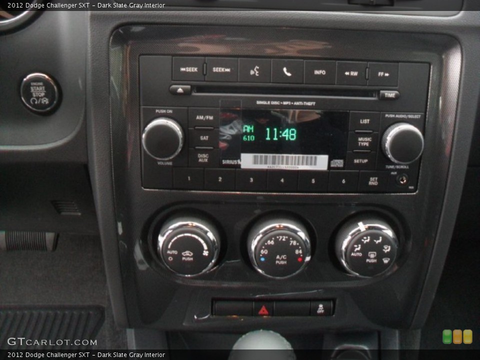 Dark Slate Gray Interior Controls for the 2012 Dodge Challenger SXT #59852302