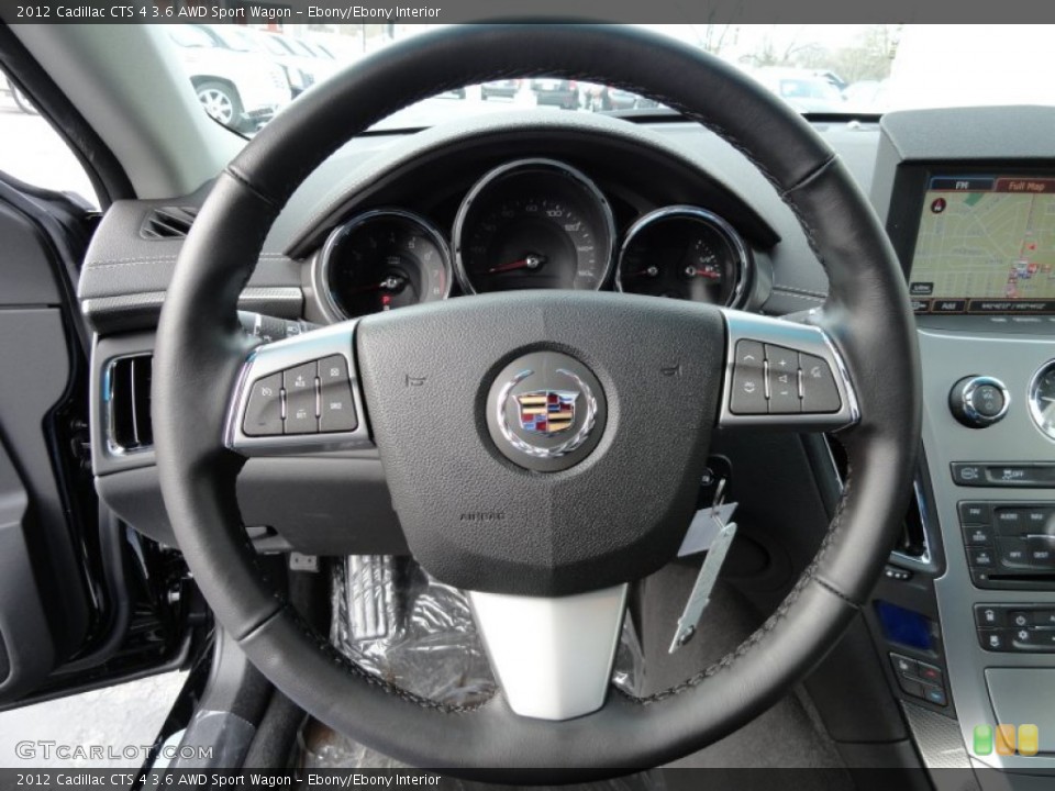 Ebony/Ebony Interior Steering Wheel for the 2012 Cadillac CTS 4 3.6 AWD Sport Wagon #59871563