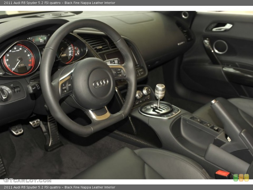 Black Fine Nappa Leather Interior Prime Interior for the 2011 Audi R8 Spyder 5.2 FSI quattro #59876063