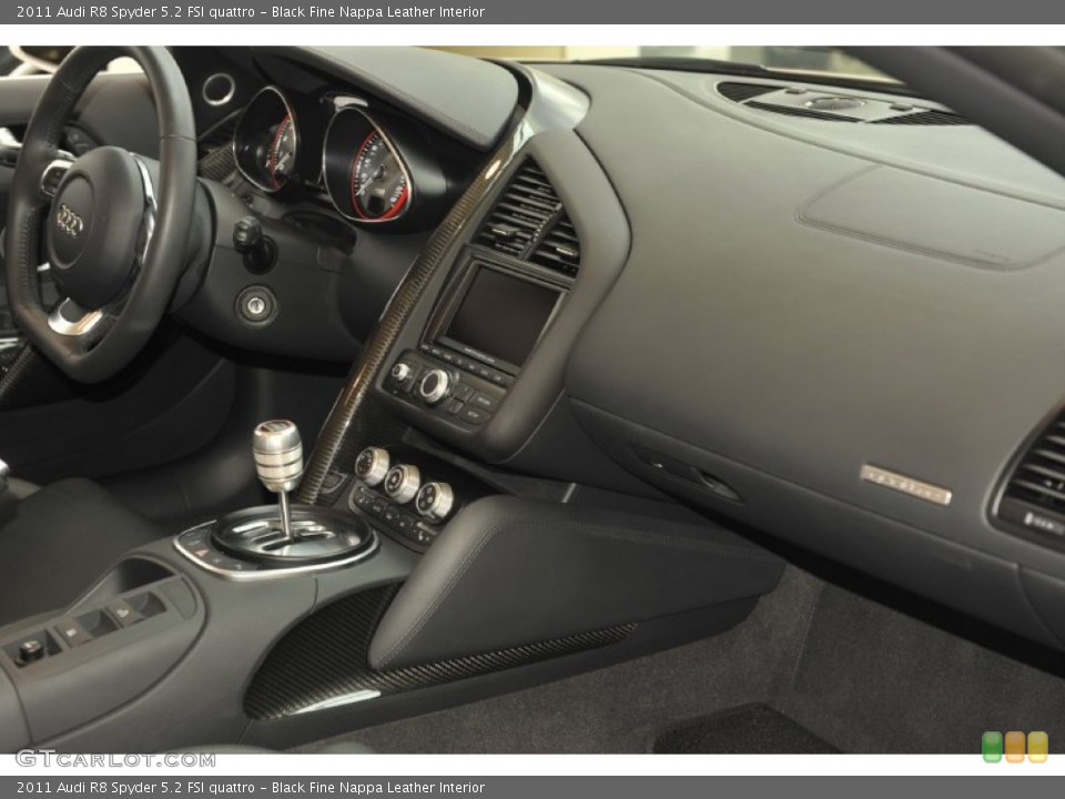 Black Fine Nappa Leather Interior Dashboard for the 2011 Audi R8 Spyder 5.2 FSI quattro #59876186