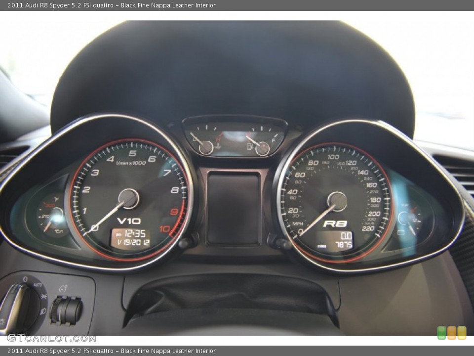 Black Fine Nappa Leather Interior Gauges for the 2011 Audi R8 Spyder 5.2 FSI quattro #59876246